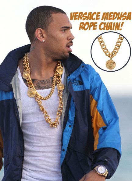 chris brown versace chain|Chris Brown Cops Heartbreak on a Full Moon Chain .